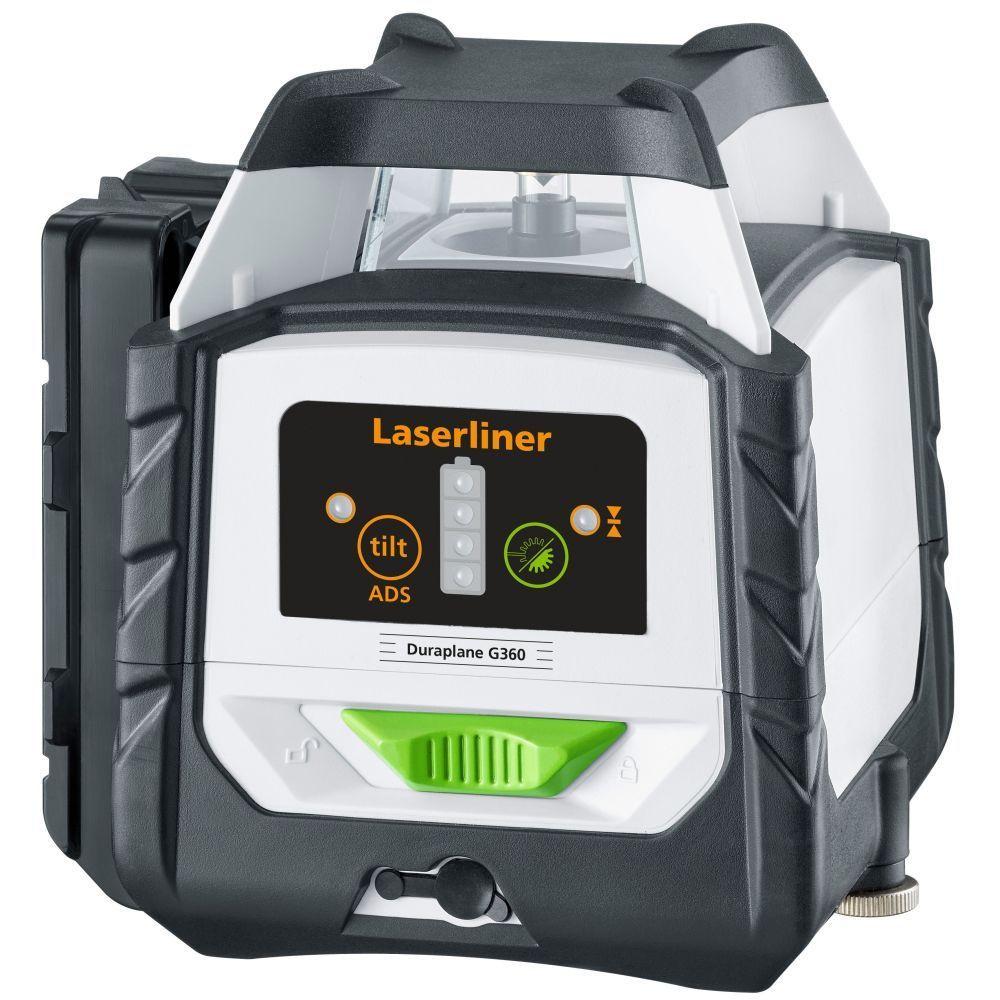 Laserliner 052.551A DuraPlane G360 RX Horizontale 360 graden groene lijnlaser met crossgrip klem + RangeXtender G60 ontvanger
