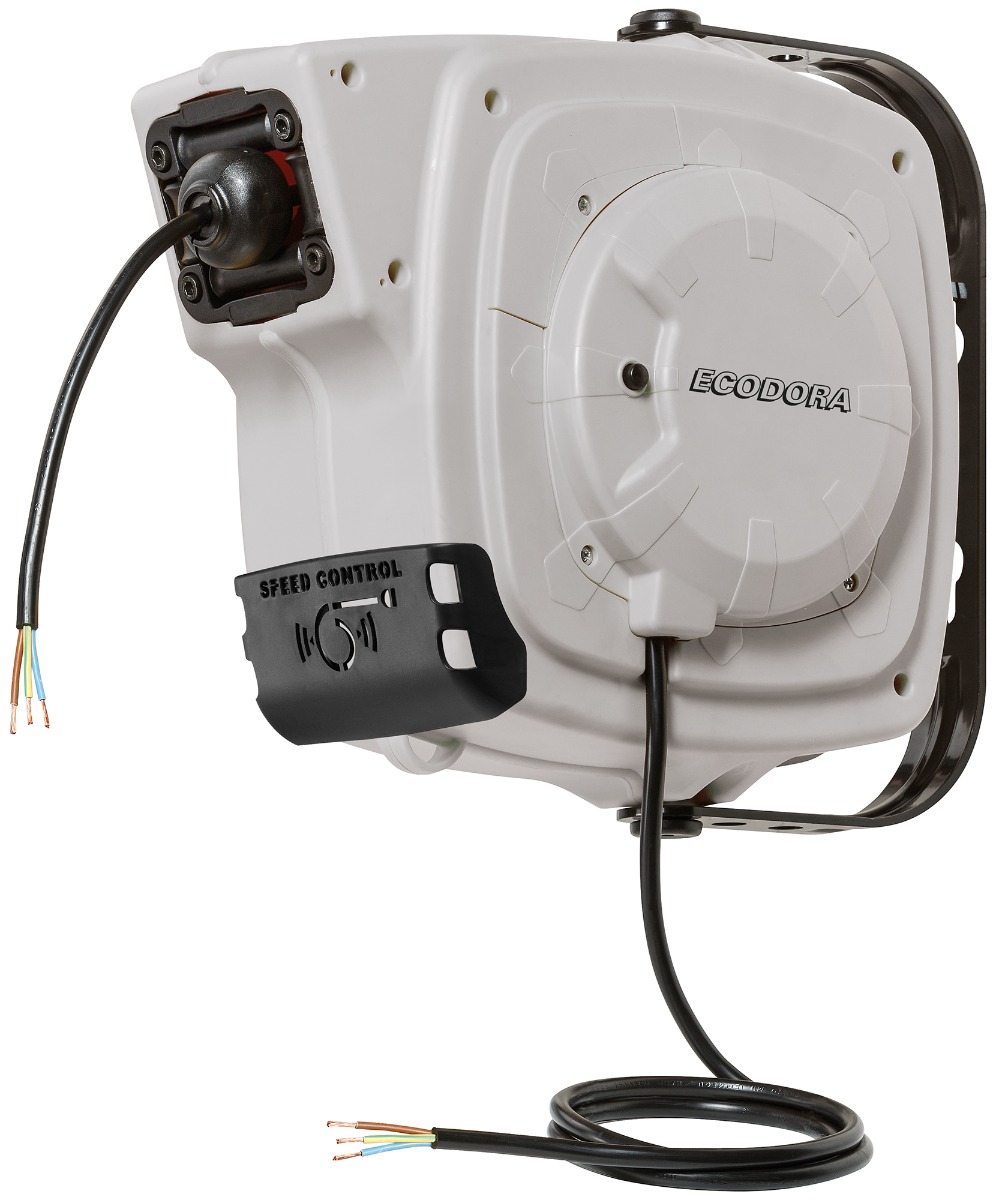 Ecodora 0E2325F Muurhaspel 9+1M Electrische Kabel 3G X 2.5 H05 Met Speedcontrol (Geen Stekker)