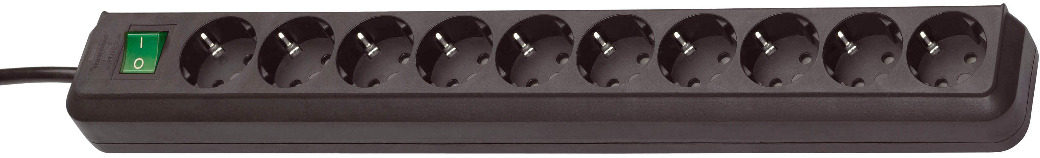 Brennenstuhl 1159300010 Eco-Line Stekkerdoos 10-voudig + schakelaar 3m H05VV-F 3G1,5 zwart