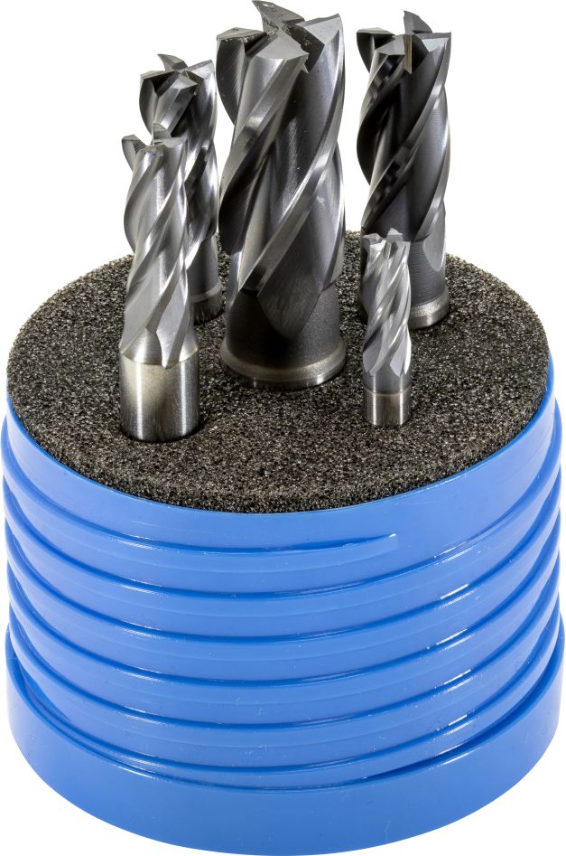 Huvema 11991001 Set Spiebaanfrezen 4-snijder 2 - 16 mm gecoat
