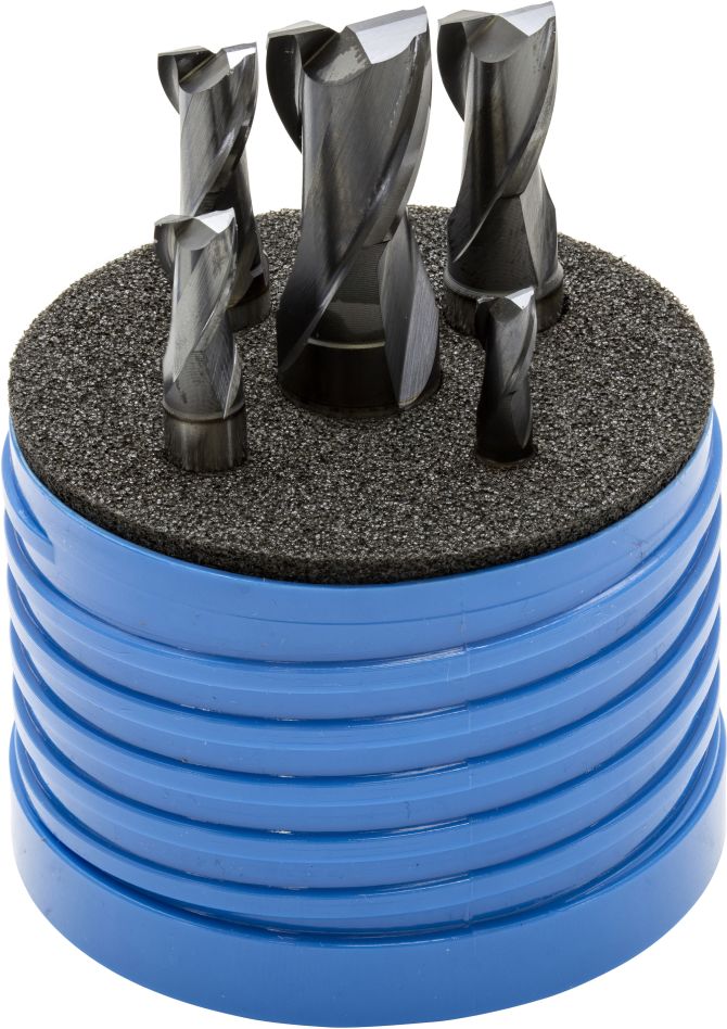Huvema 11991002 Set Spiebaanfrezen 2-snijder 2 - 16 mm gecoat