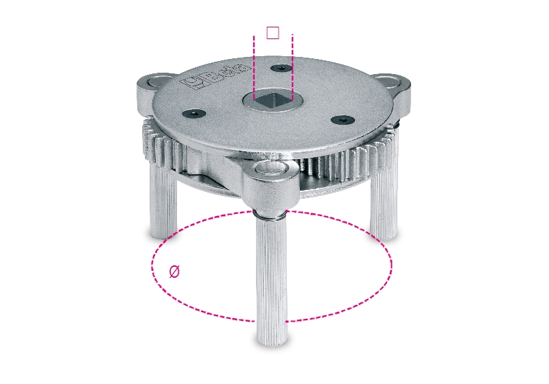 Beta 014930076 1493/U-Oliefiltersleutel, 3- Armen 1/2"