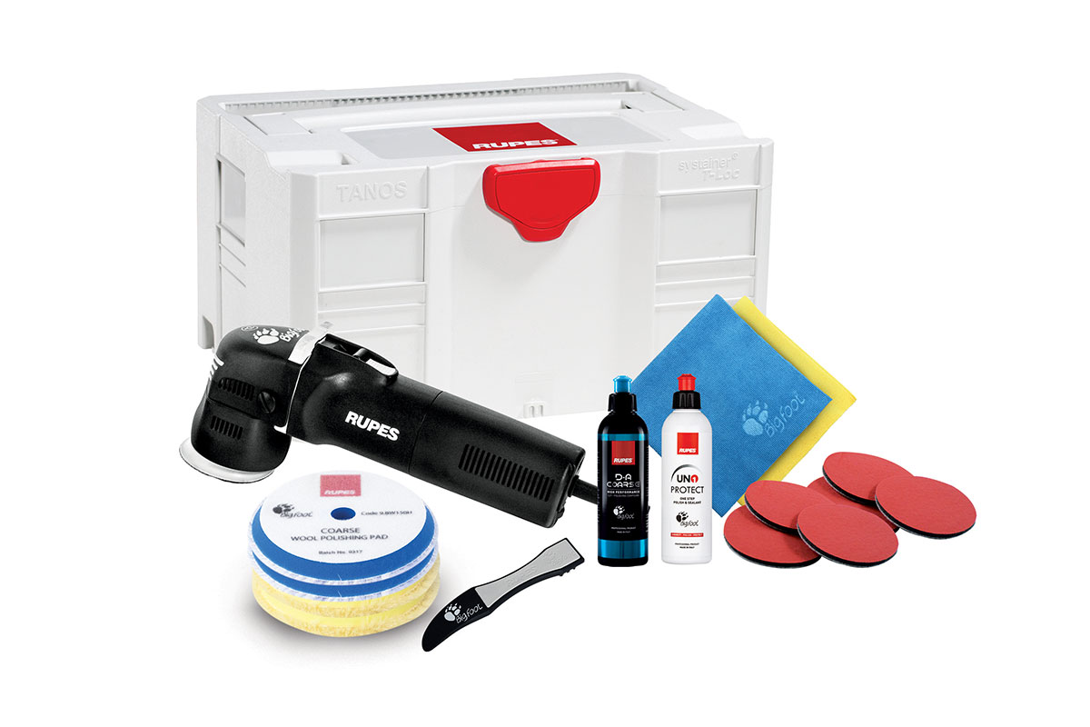 Rupes RU-LHR75E/BOX Lhr75EBOX Bigfoot Mini Kit Deluxe Excentrische Polijstmachine Set 75mm in systainer