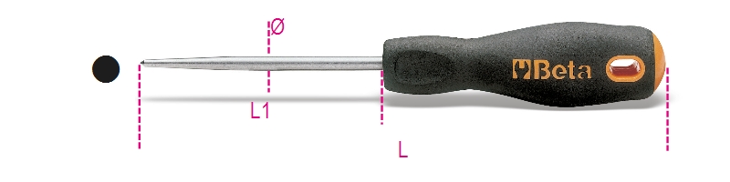Beta 017160001 1716R-Priem, Rond Stalen Kling 215 L mm