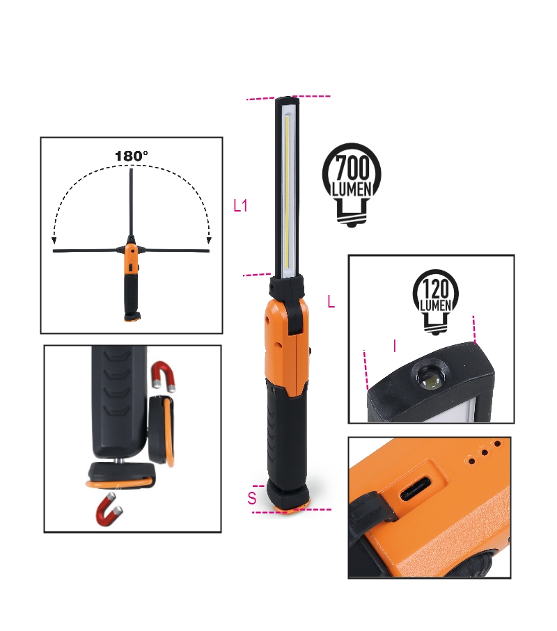 Beta 018380400 1838Am-Oplaadbare Led-Inspectielamp 405 mm
