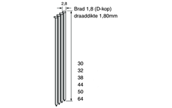 Dutack 5150018 DA18 Brad D-Kop RVS 64mm 4000 stuks