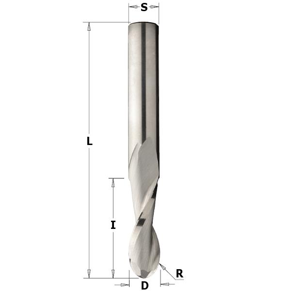 CMT 199.100.11 Bolle radiusfrees 10mm, schacht 10mm
