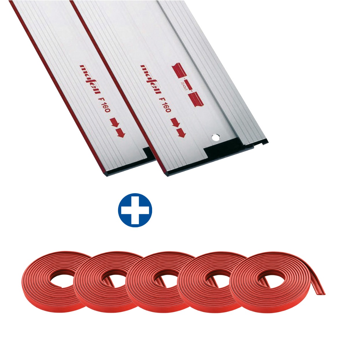 Mafell Accessoires 1P0287 Geleiderailset - 2 x geleiderail F 160 + 5 x antisplinterstrip 3,4 meter