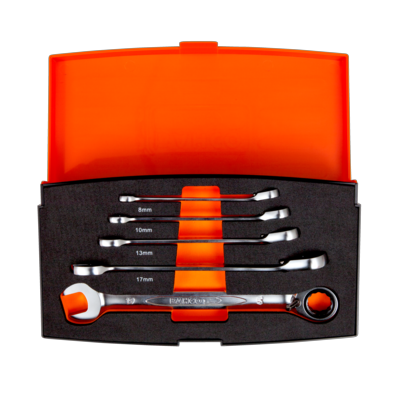 Bahco 1RM/S5 Steek-ringratelsleutelset 5-delig, 8,10,13,17,19