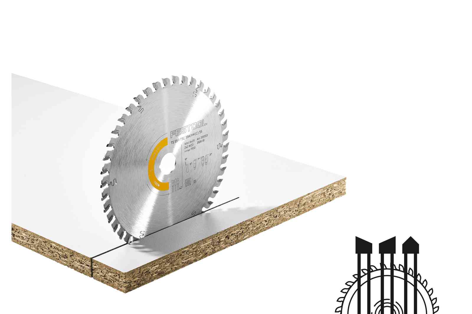 Festool Accessoires 205553 Cirkelzaagblad WOOD FINE CUT HW 160x1,8x20 WD42