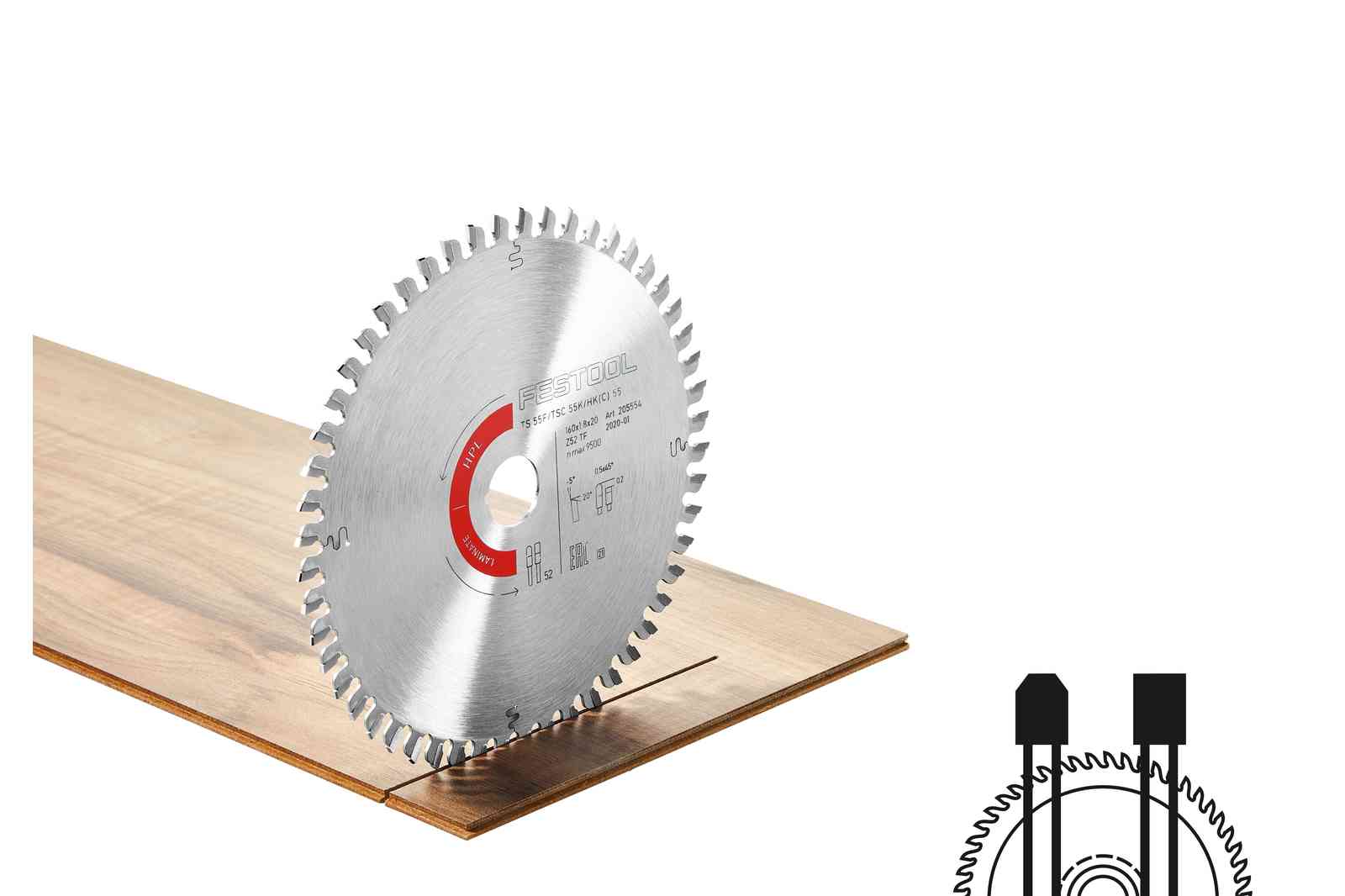 Festool Accessoires 205554 Cirkelzaagblad LAMINATE/HPL HW 160x1,8x20 TF52