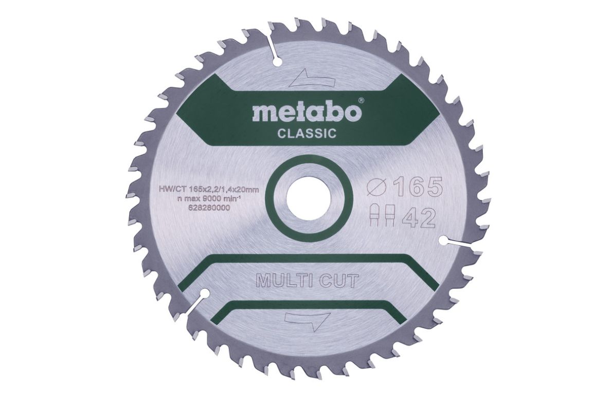 Metabo Accessoires 628280000 Cirkelzaagblad Multi Cut Classic 165x20 42 FZ/TZ 5°