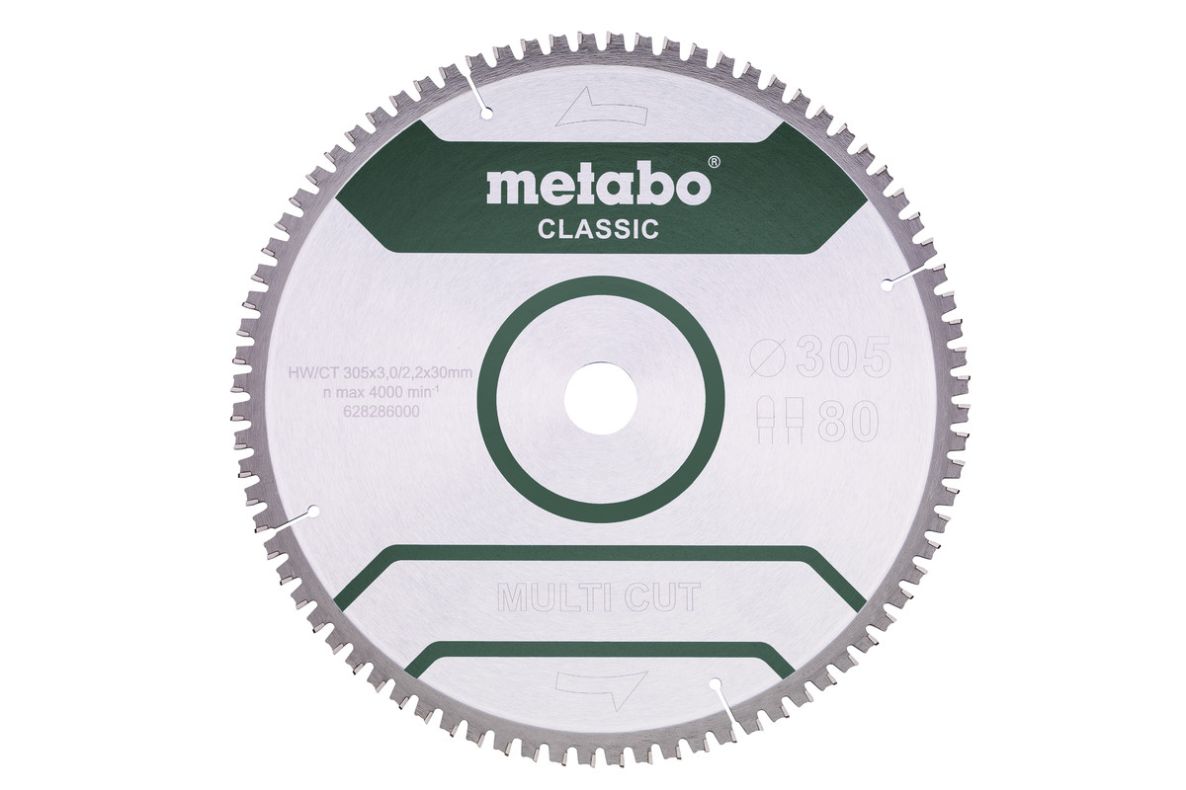 Metabo Accessoires 628286000 Cirkelzaagblad Multi Cut Classic 305x30 80 FZ/TZ 5°neg