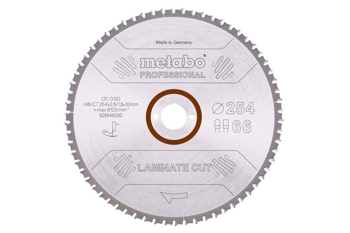 Metabo Accessoires 628446000 Cirkelzaagblad Laminate Cut Prof 254x30 66FZ/TZ 0°