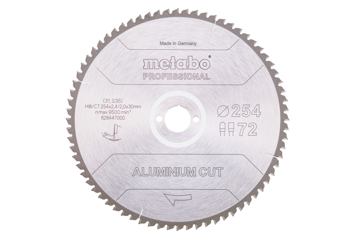Metabo Accessoires 628447000 Cirkelzaagblad Aluminium Cut Prof 254x30 72FZ/TZ 5°neg