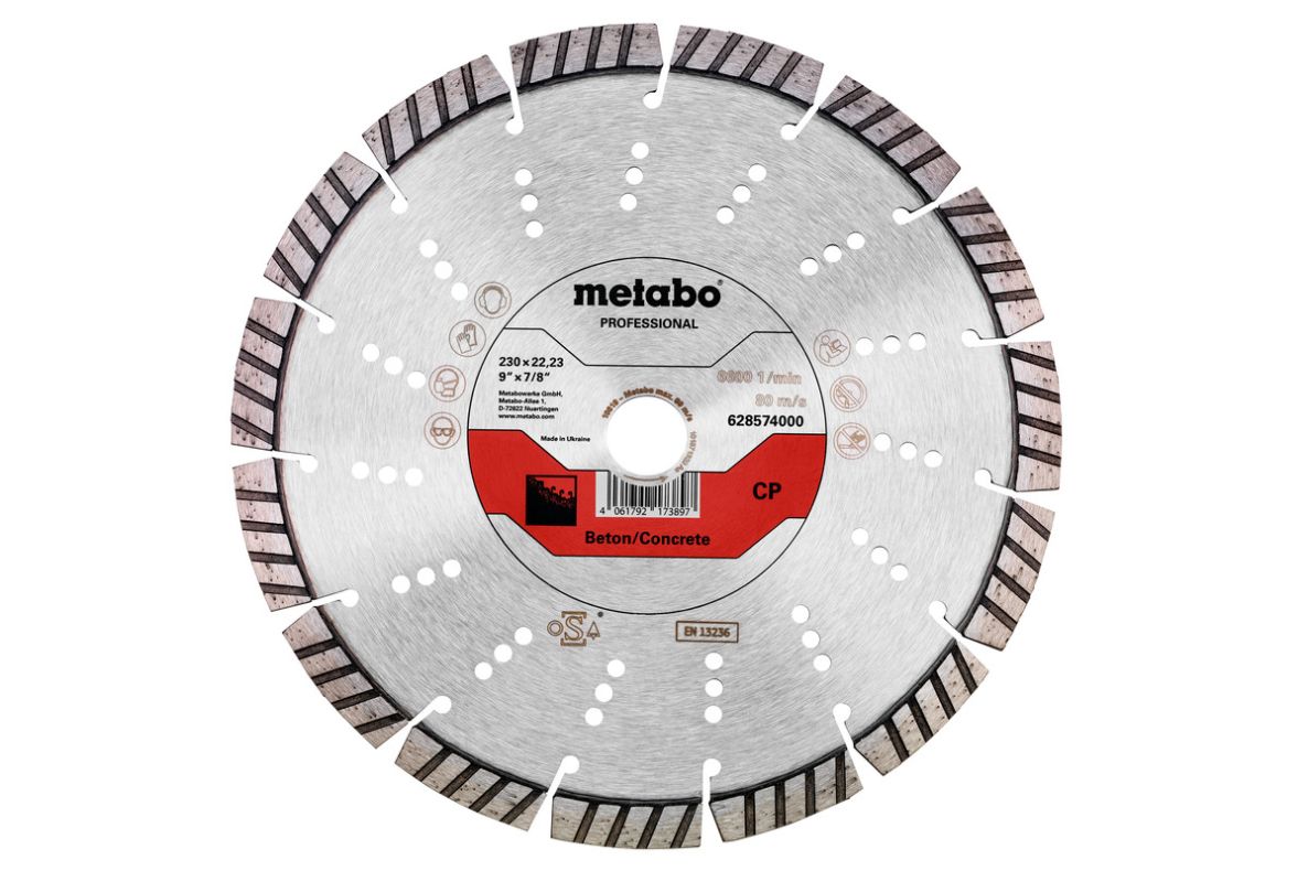 Metabo Accessoires 628574000 Diamant slijpschijf Ø 230x22,23mm, "CP", Beton "professional"