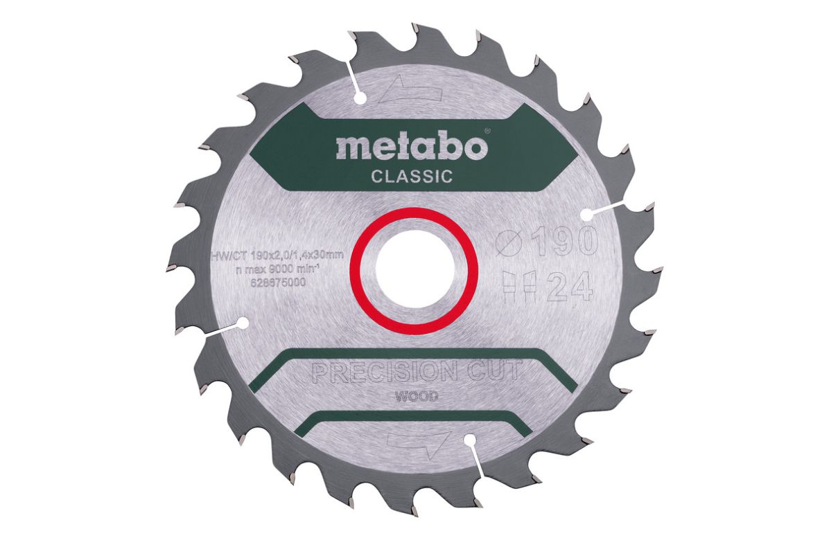 Metabo Accessoires 628676000 Cirkelzaagblad PrecisionCutClassic 190x30 24 WZ 15° /B