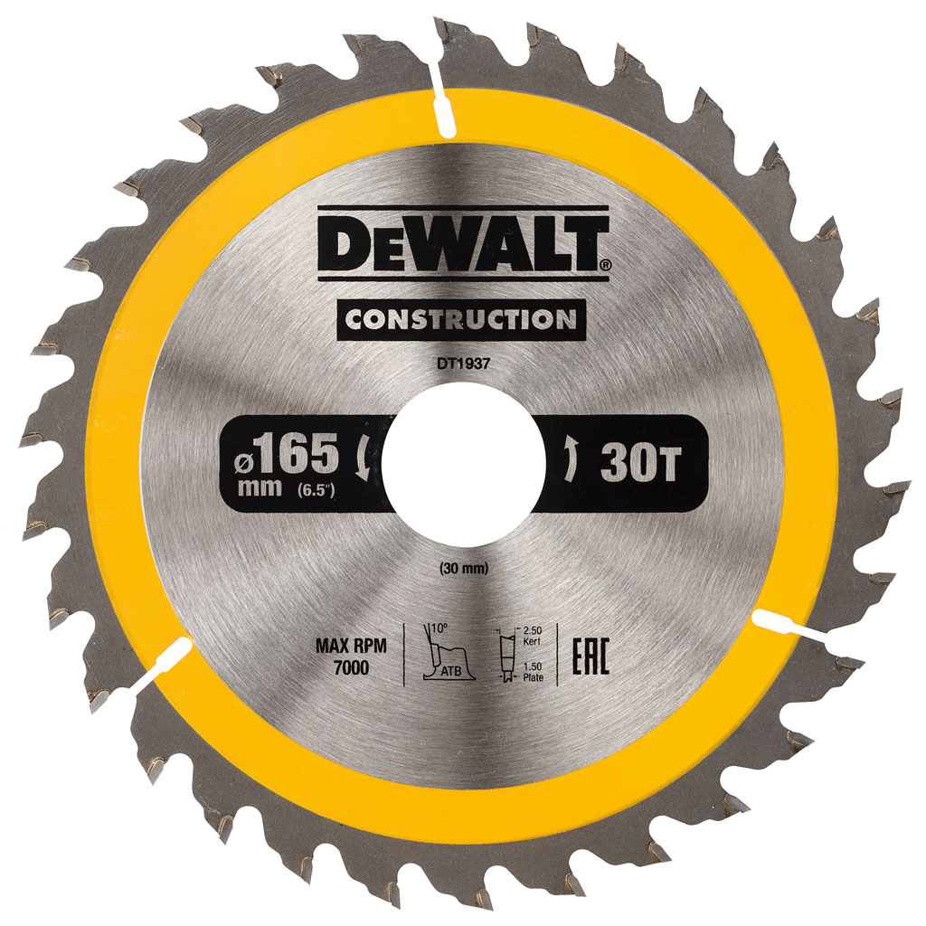 DeWALT Accessoires DT1937-QZ Cirkelzaagblad 165 x 30 mm 30T ATB 10°