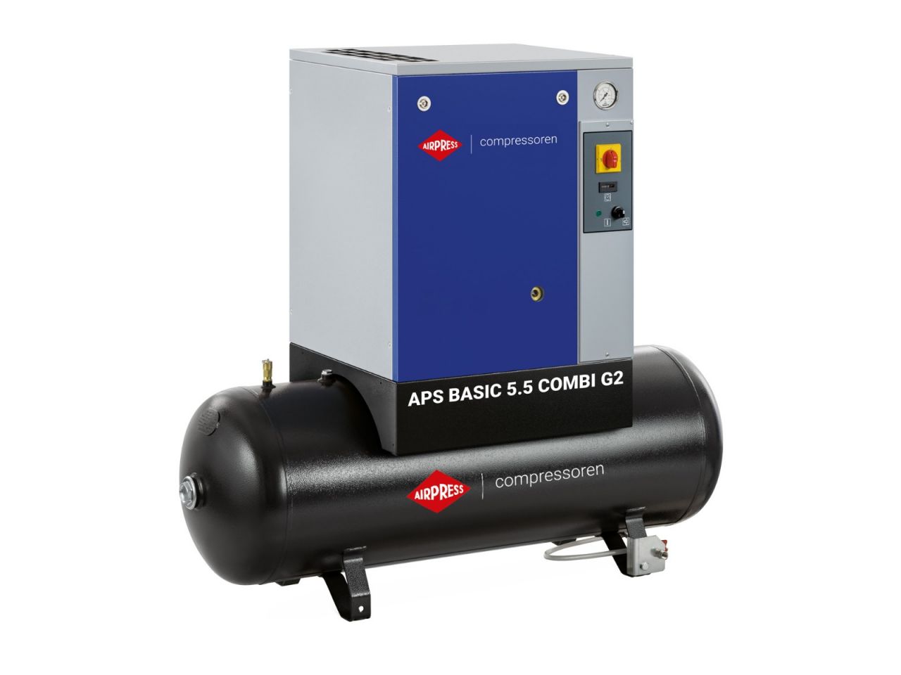 Airpress 362905 Schroefcompressor APS 5.5 Basic G2 Combi 10 bar 5.5 pk/4 kW 516 l/min 200 l