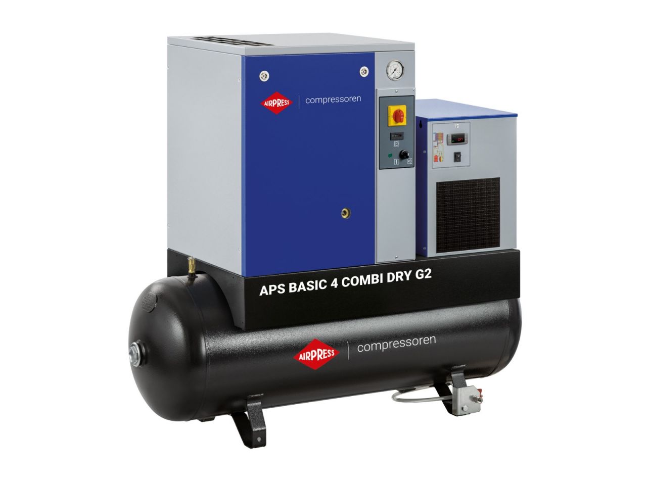 Airpress 362954 Schroefcompressor APS 4 Basic G2 Combi Dry 10 bar 4 pk/3 kW 366 l/min 200 l
