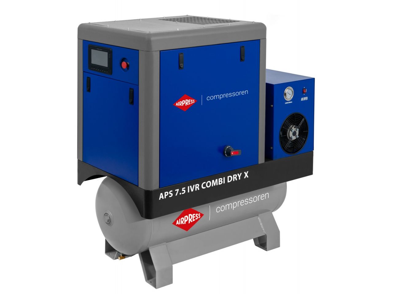Airpress 369957-IVR Schroefcompressor APS 7.5 IVR Combi Dry X 10 bar 7.5 pk/5.5 kW 290-690 l/min 200 l