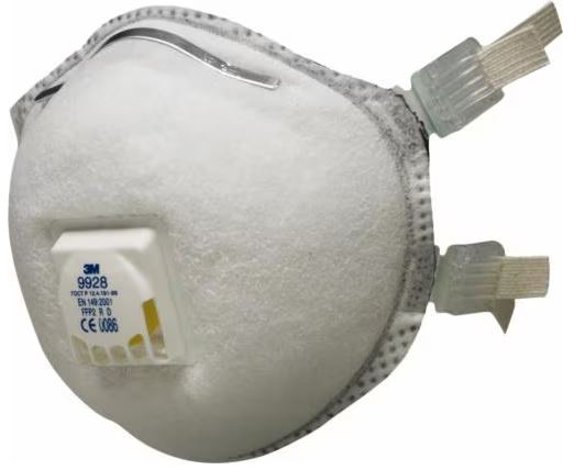 3M 1.21.15.992.80 9928 Lasrookmasker FFP2 R D met uitademventiel 10 stuks