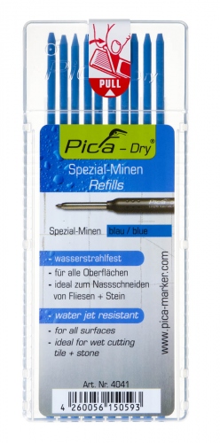 Pica PI4041 4041 Dry Navulling blauw watervast t.b.v. markeerpotlood