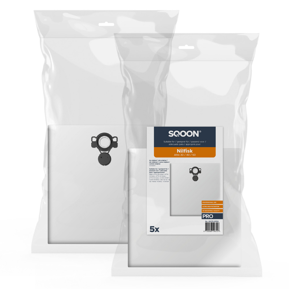 SQOON 42279-5PRO Stofzak Nilfisk Attix 30 / 40 / 50 series PRO 5 stuks