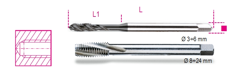 Beta 004280106 Machinetap voor blinde gaten 6x1 M