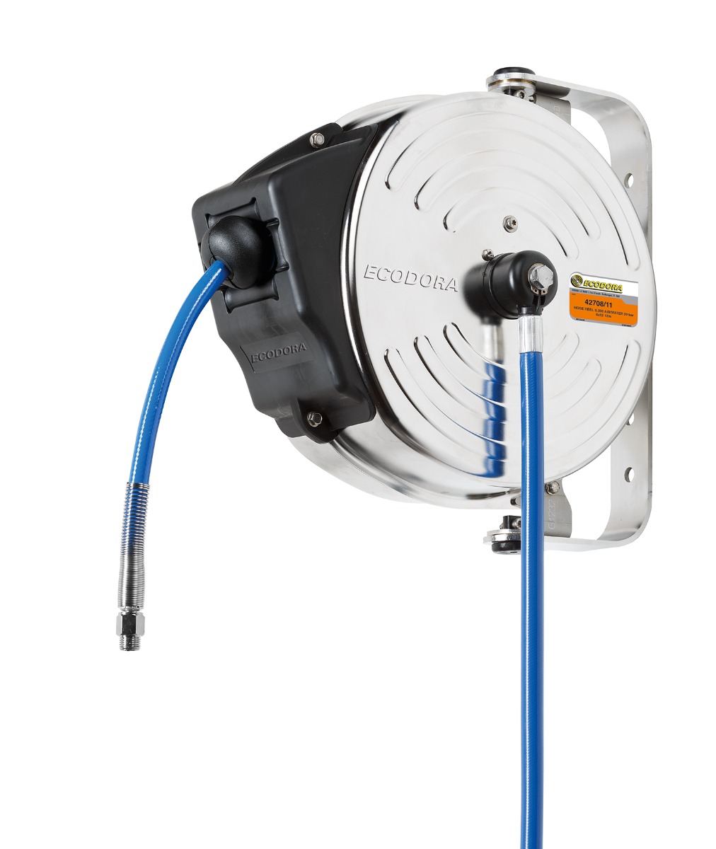 Ecodora 43208/16 Muurhaspel 15M (Lucht/Detergent 70°C) - 20 Bar - Slang 10X14,5Mm