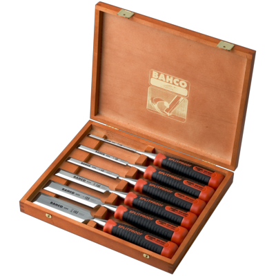 Bahco 434-S6-EUR ERGO™ Splitproof steekbeitelset in houten kist, 6-delig