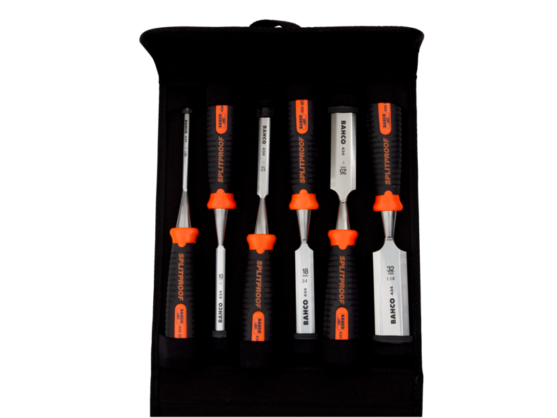 Bahco 434-S6-PP ERGO™ Splitproof steekbeitelset in canvas houder, 6-delig