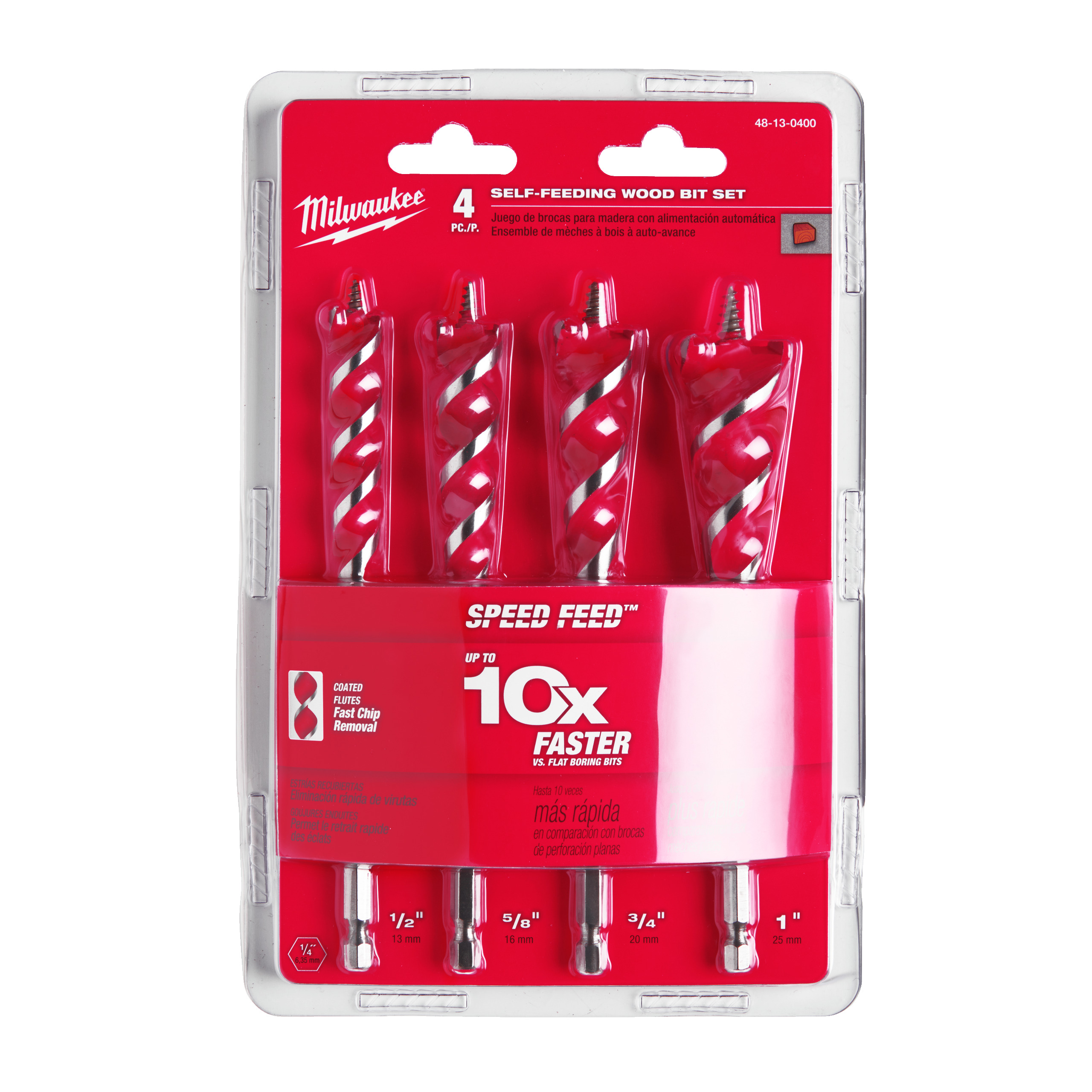 Milwaukee Accessoires 4932479477 Set zelfvoedende houtboren (4-delig)