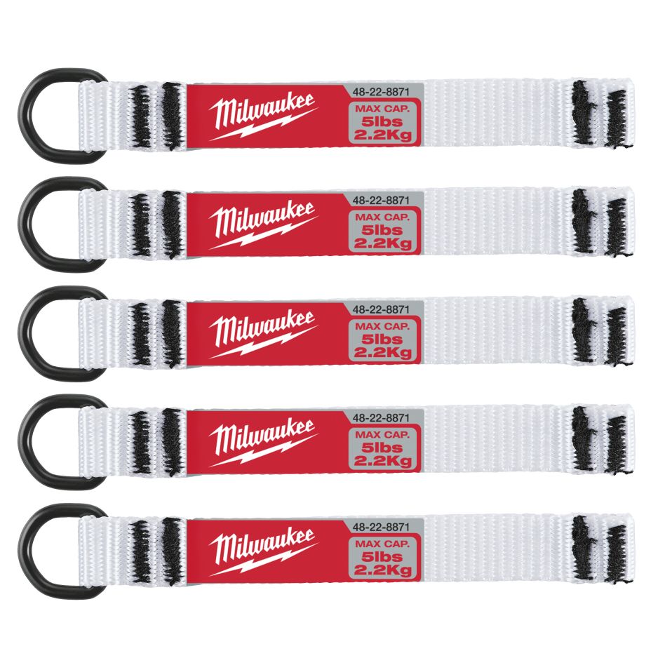 Milwaukee Accessoires 4932471431 2.25kg D-Ring gereedschapskoord - 5 stuks