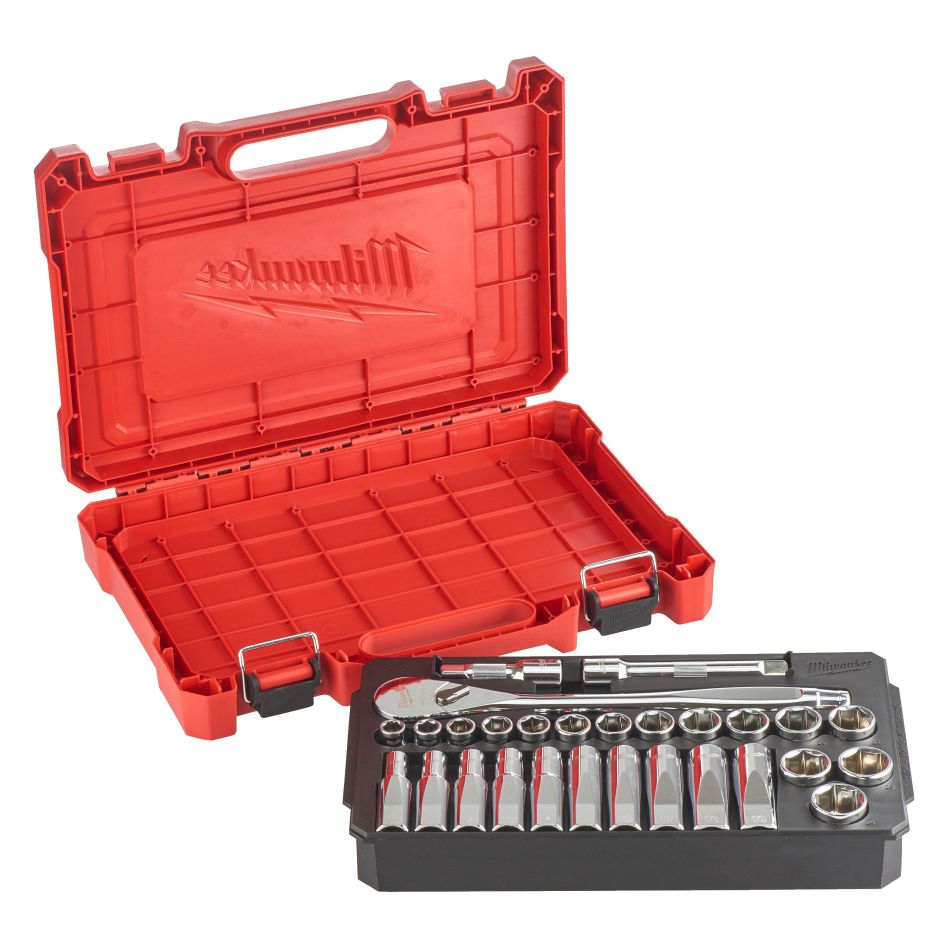 Milwaukee Accessoires 4932471864 1/2" Metrische Dopsleutelset 28 delig