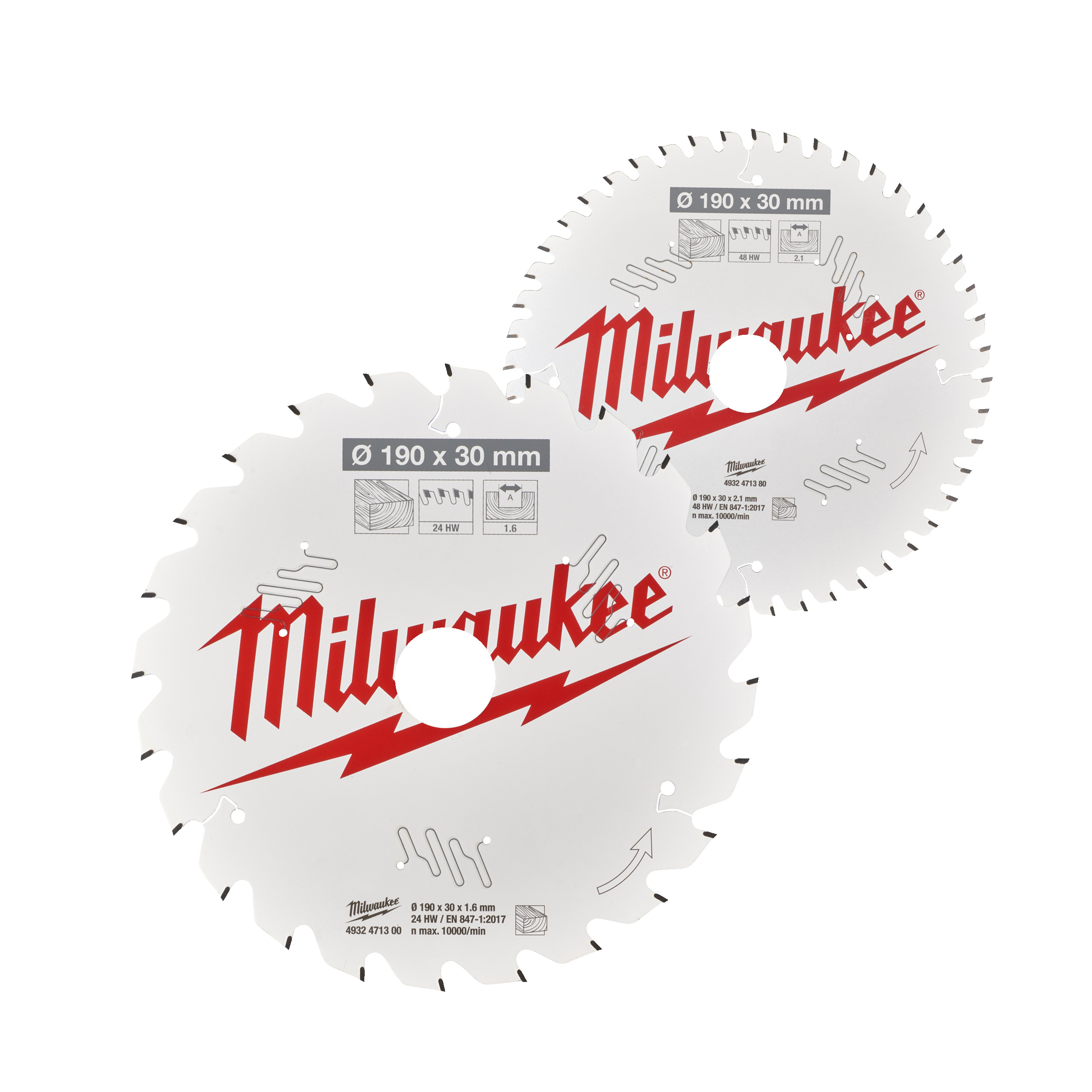 Milwaukee Accessoires 4932479574 Cirkelzaagbladen CSB 190 x 30 mm Twin Pack (2-delig)