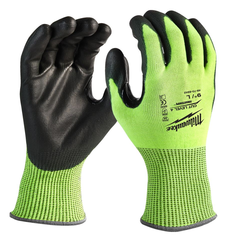 Milwaukee Accessoires 4932479928 Hi-vis werkhandschoenen snijklasse 4/D - 9/L - 1 paar