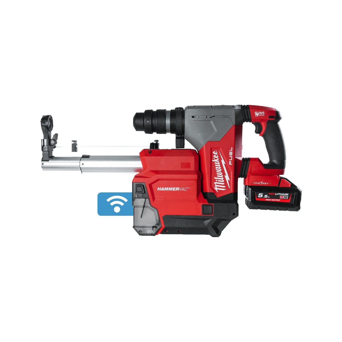Milwaukee 4933478498 M18 ONEFHPXDEL-552C M18 Fixtec SDS-Plus Accucombihamer 18V 5.5Ah Li-Ion met stofafzuiging