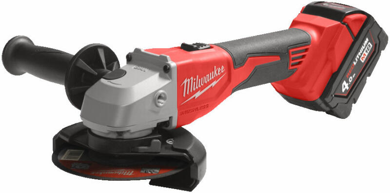 Milwaukee 4933492644 M18 BLSAG125X-402X Accu Haakse Slijper 18V 4.0Ah Li-Ion in HD Box