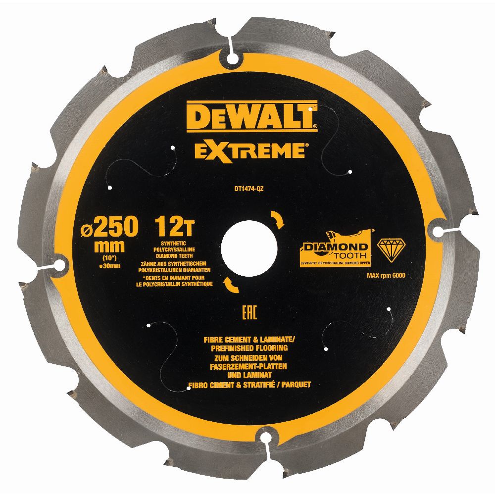 DeWALT Accessoires DT1474-QZ Cirkelzaagblad 250 x 30 x 12T