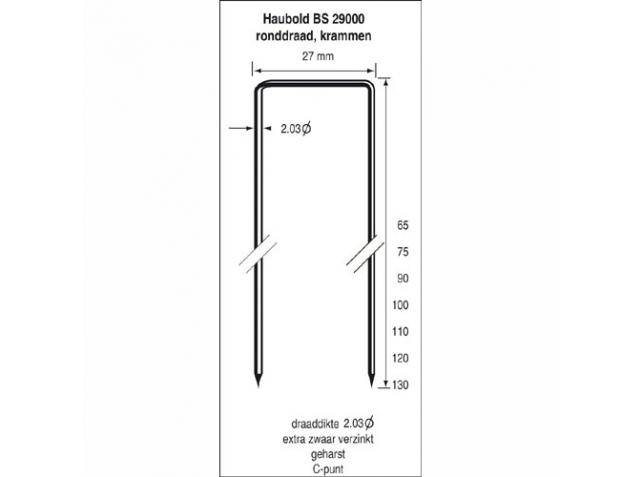 Haubold Bevestiging 503614 Niet BS29000-100 CNK Beitelpunt Verzinkt 12mµ 1.600 stuks