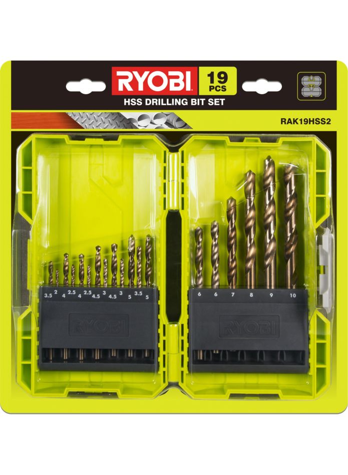 Ryobi Accessoires 5132004390 RAK19HSS2 19-delig HSS Boorset