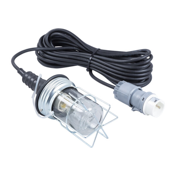 Eurolux 5201020 52.010.20 Korflooplamp rubber E27 – III 60W – 42V – persdraadkorf 10m H07RN-F 2 x 1.0 mm²