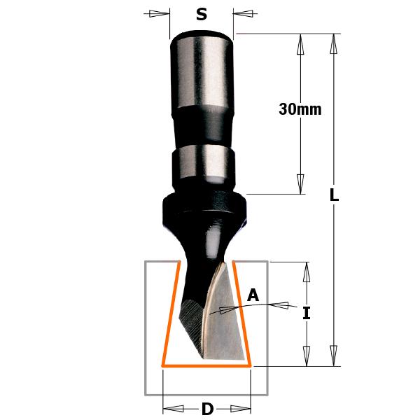 CMT 522.140.11 Zwaluwfrees 14mm, schacht 12x30 rechts