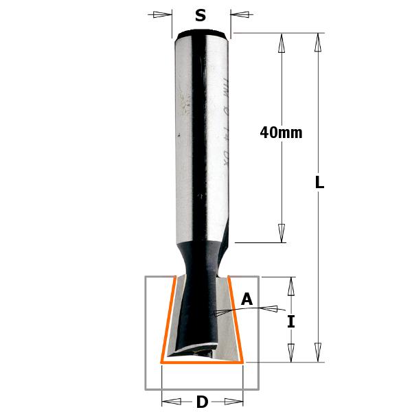 CMT 523.140.11 Zwaluwfrees 14mm, schacht 10x40 rechts