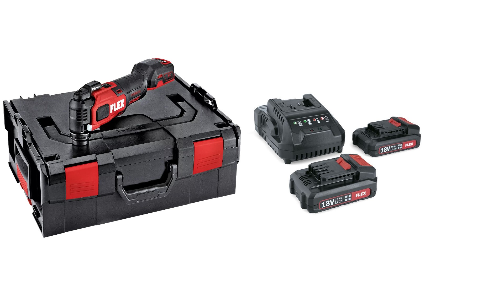Flex-tools 531018 MT 18.0-EC Accu Multitool 18V + P-Set 22 Q Accu Set 18V 2.5Ah