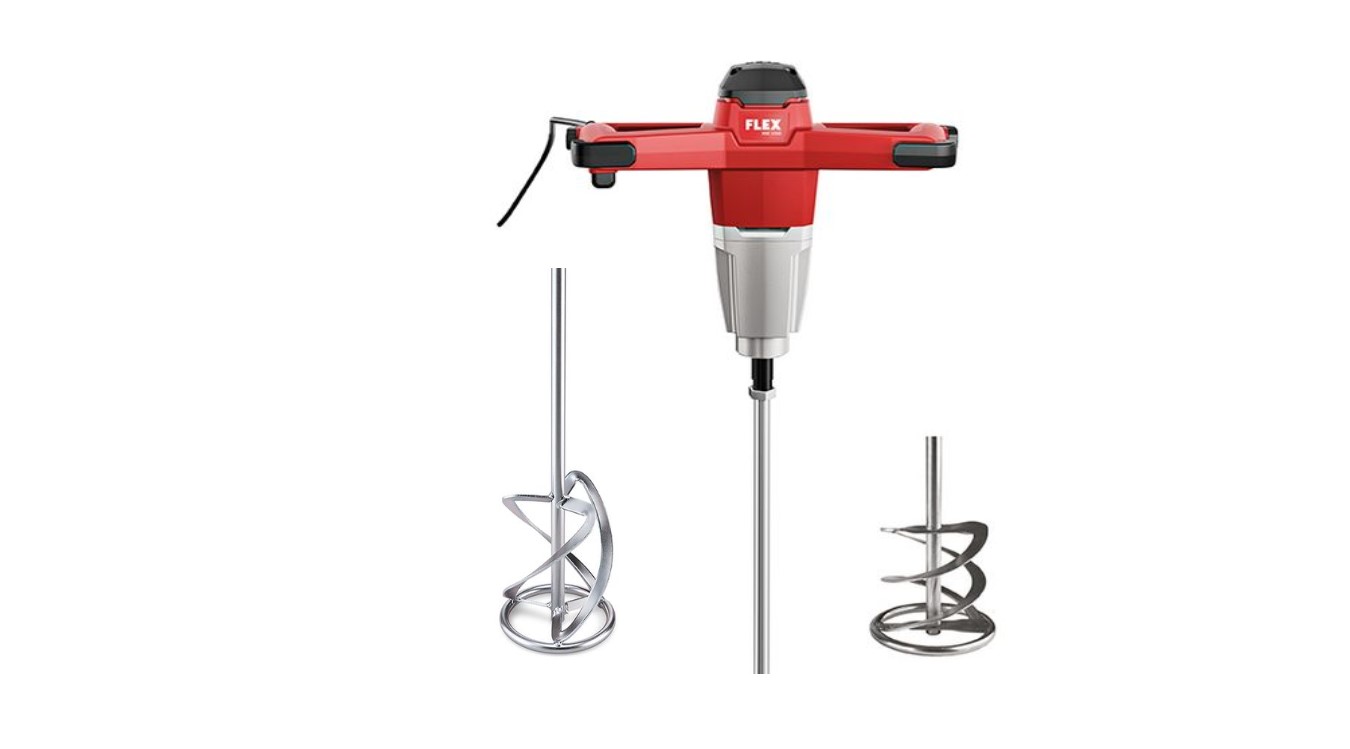 Flex-tools 531035 MXE1000 + WR2 120 Mengmachine 1010 Watt met 1 versnelling en gasgeefschakelaar + WR3R menggarde