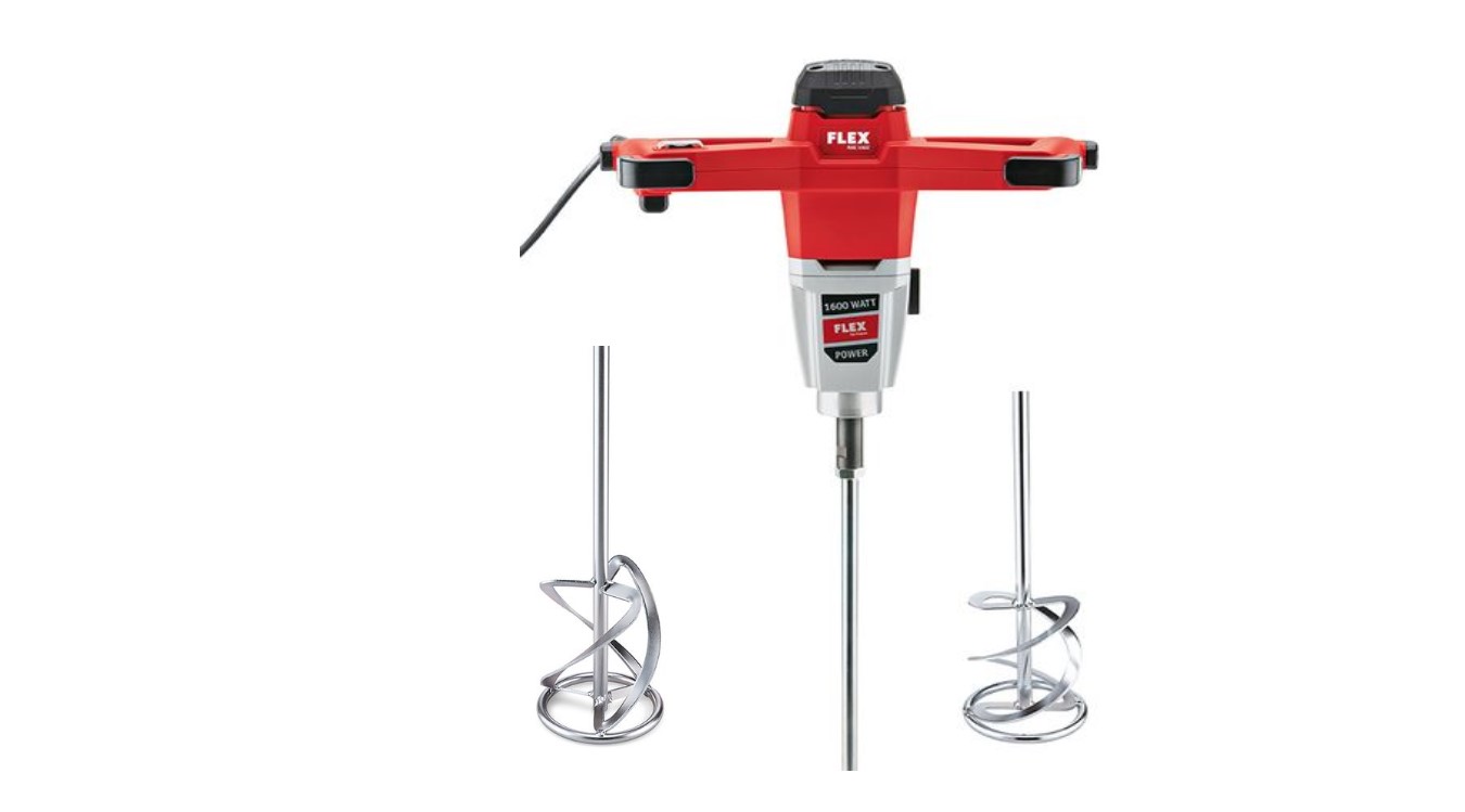 Flex-tools 531037 MXE1602 + WR2 160 Mengmachine 1600 Watt met 2 versnellingen en toerentalschakelaar + WR3R menggarde