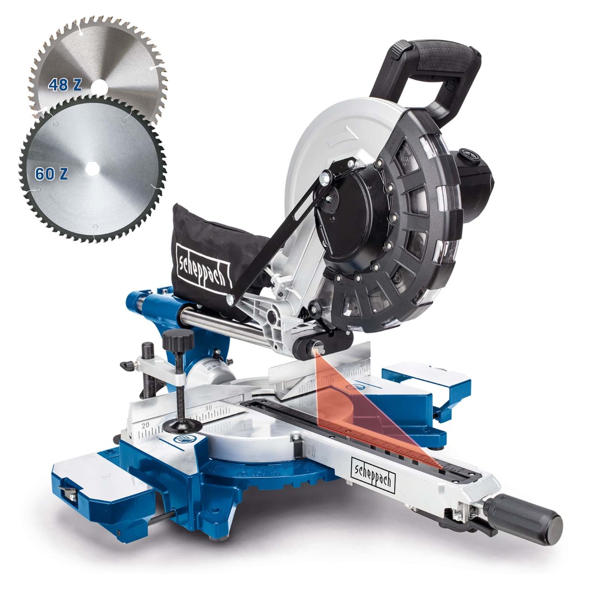 Scheppach 5901216901 HM254 254 mm Afkort- en verstekzaag incl. 2 zaagbladen