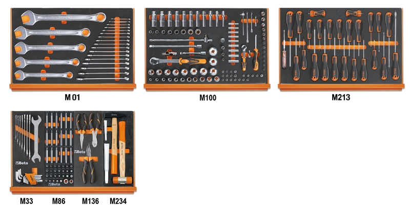 Beta 059881019 Gereedschapset 215-Delig in EVA foam inlegbakken